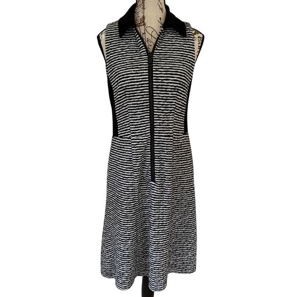 EUC Nanette Lepore Black and White Striped Sleeveless Dress Size 8 - Picture 3 of 8